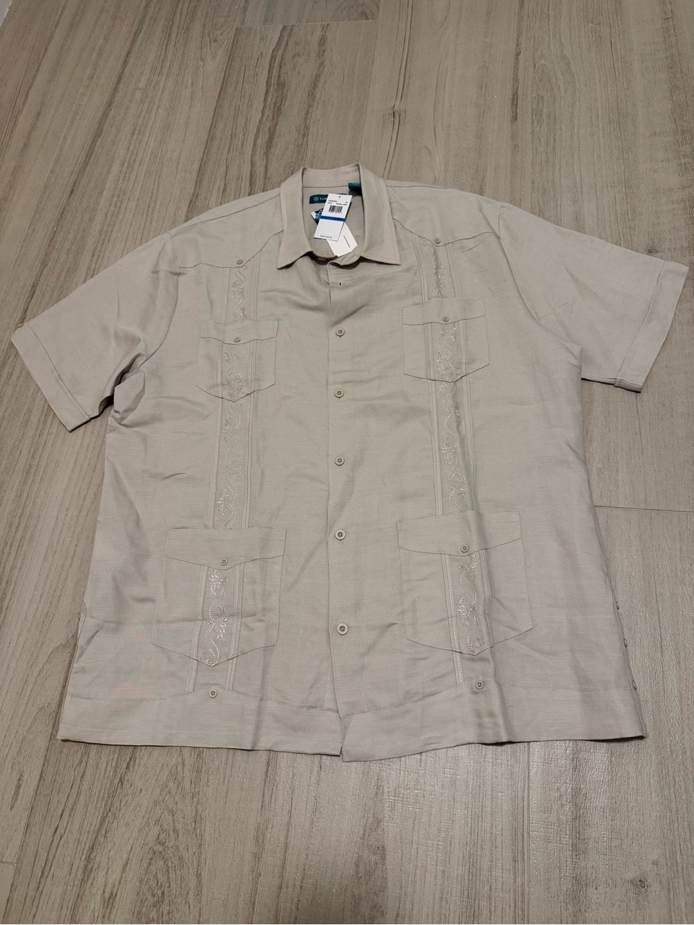 Cubavera Natural Linen Short-Sleeve Shirt - Neutral Tan